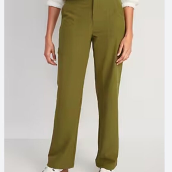 Old Navy: Green High-Waisted All-Seasons StretchTech Cargo Pants - Picture 1 of 5